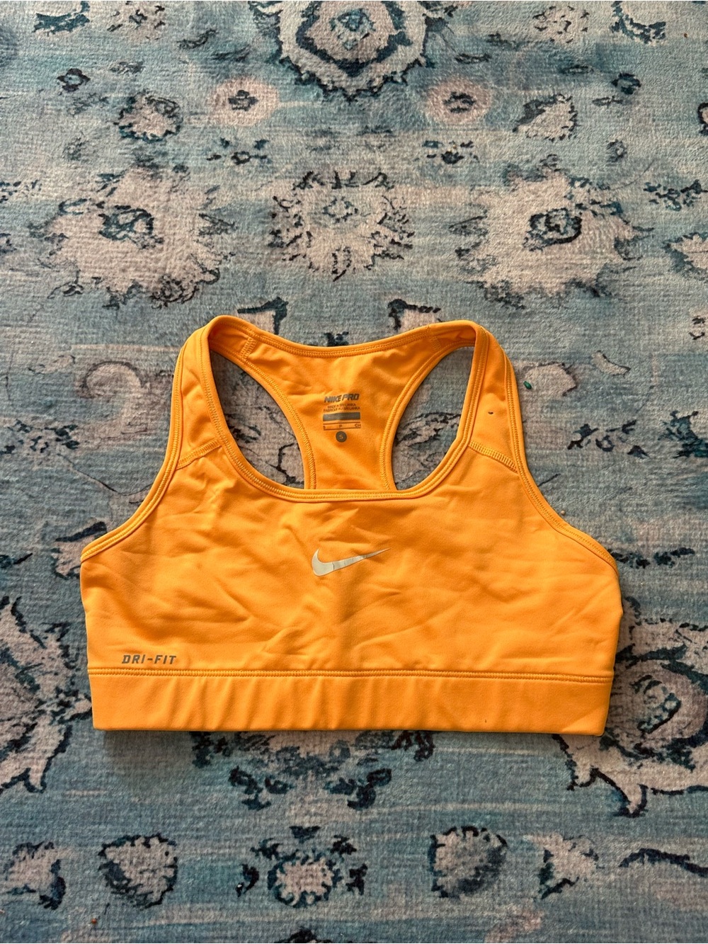 Nike Dri-FIT Women's Orange Racerback Sports Bra Size Small